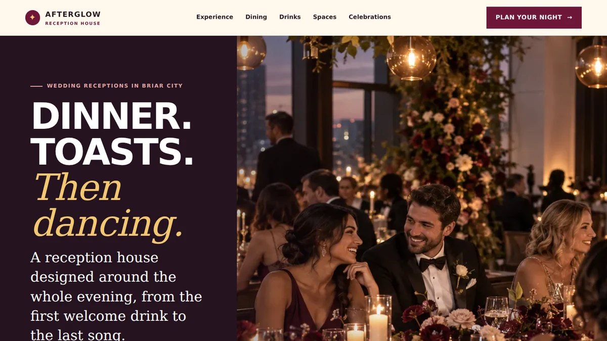 Afterglow template homepage screenshot