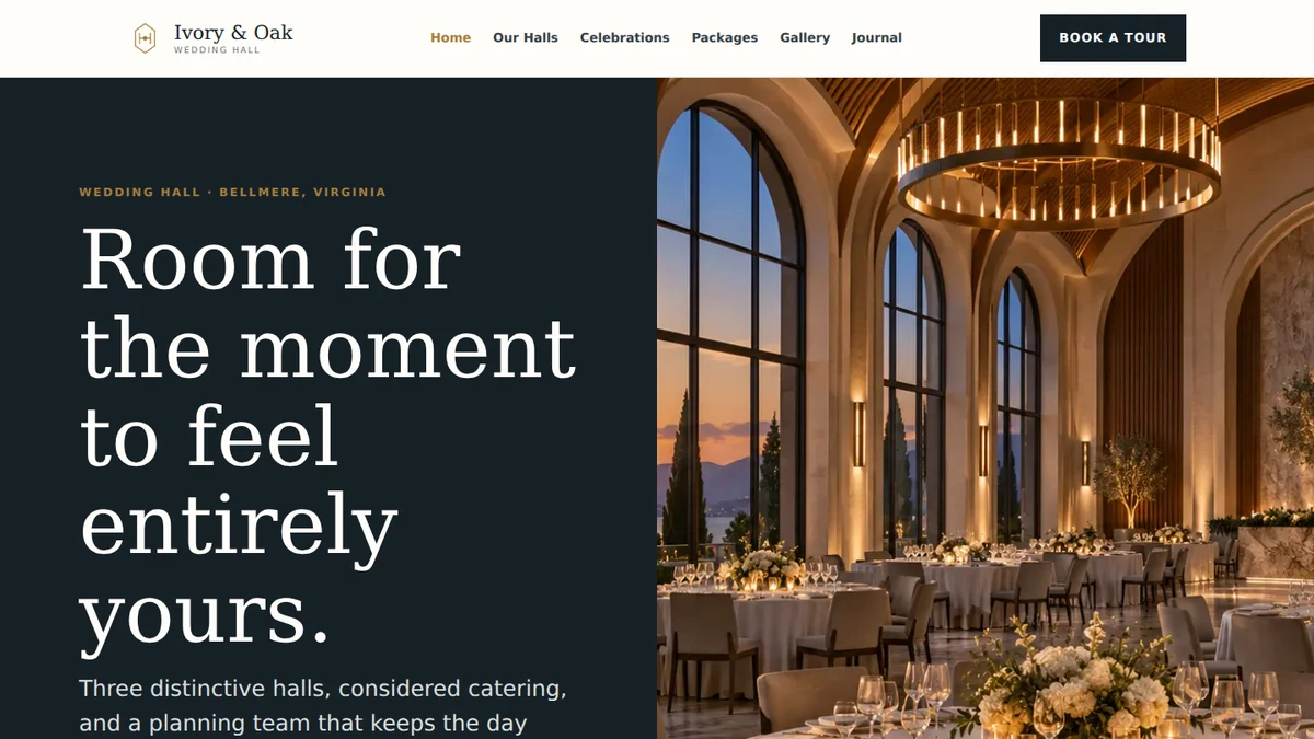 Ivory & Oak template homepage screenshot