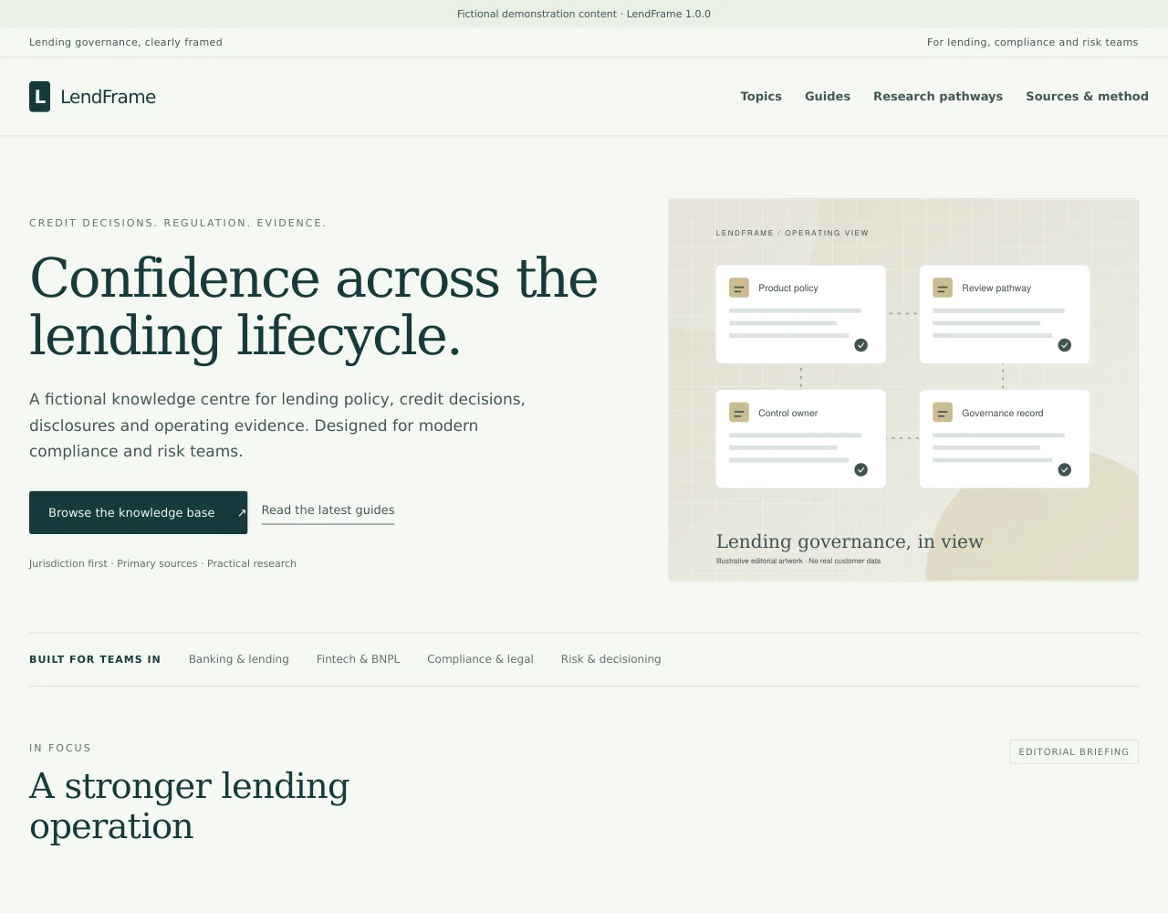 LendFrame template homepage screenshot