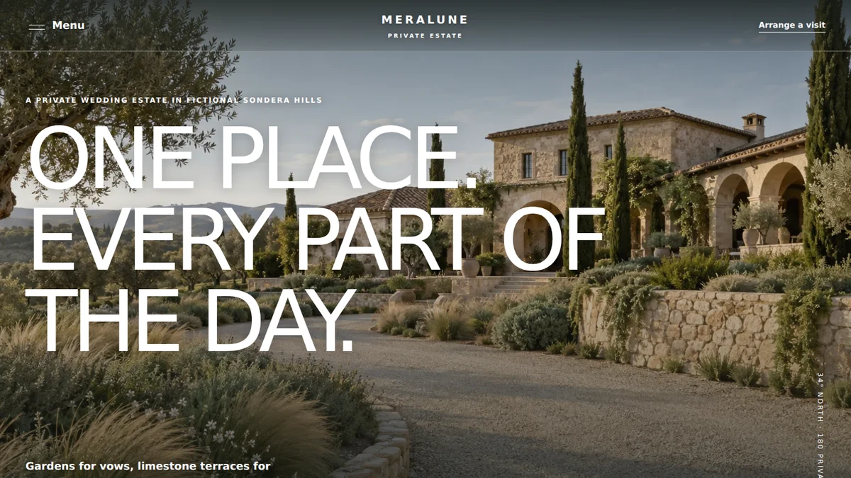 Meralune Estate template homepage screenshot