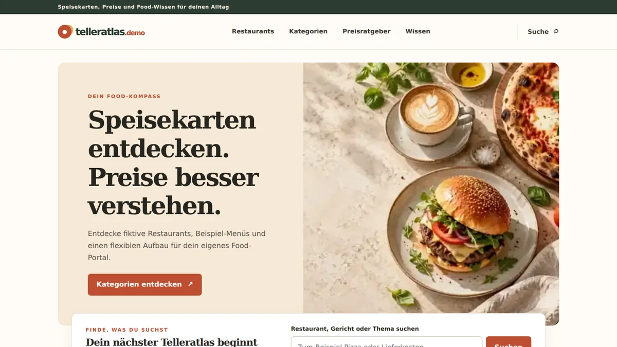 Telleratlas template homepage screenshot